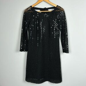 Lilly Pulitzer Aaliyah Sequin Shift Dress. Black. Size 4.